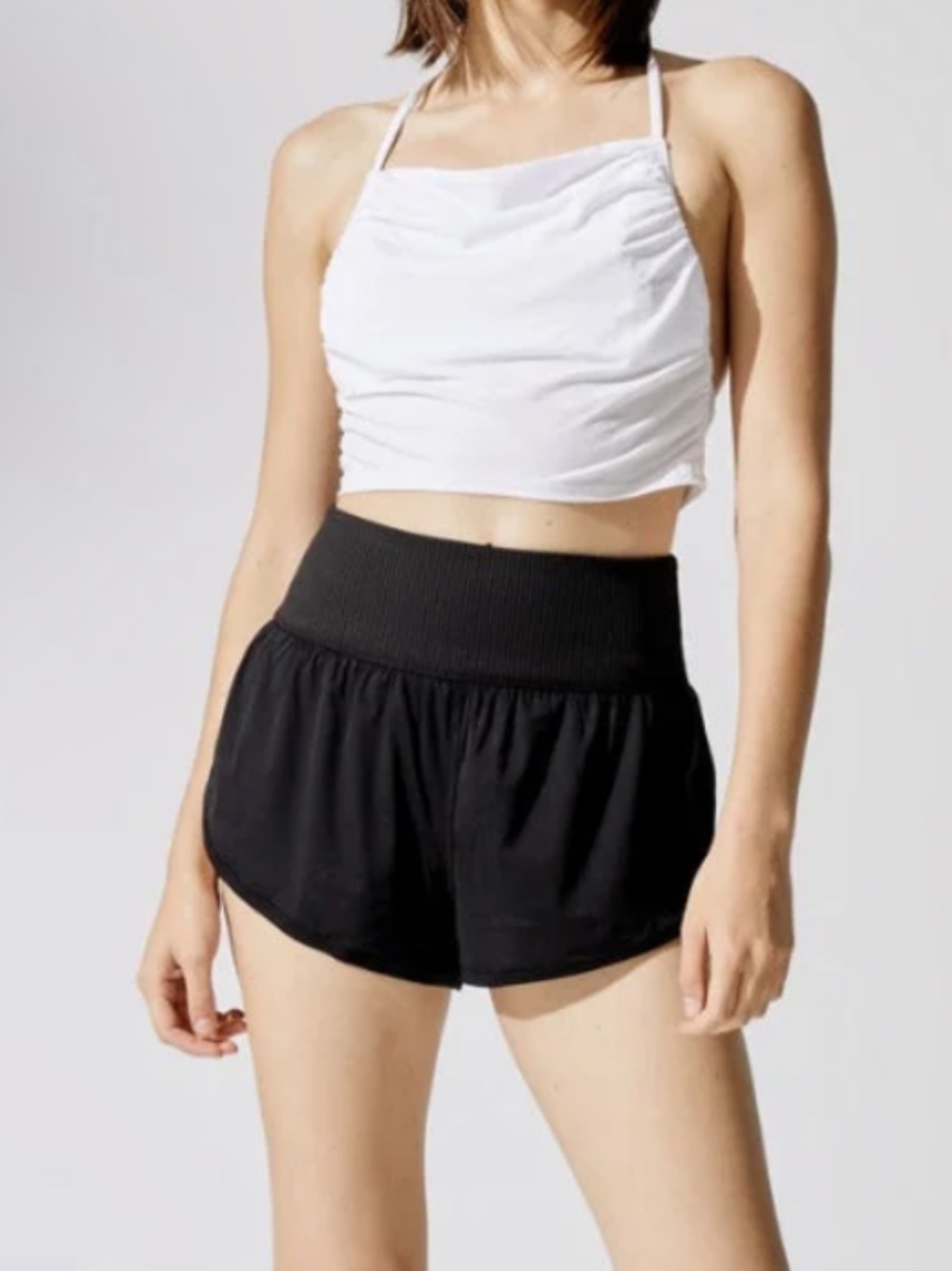 Free People Black Game Time Shorts